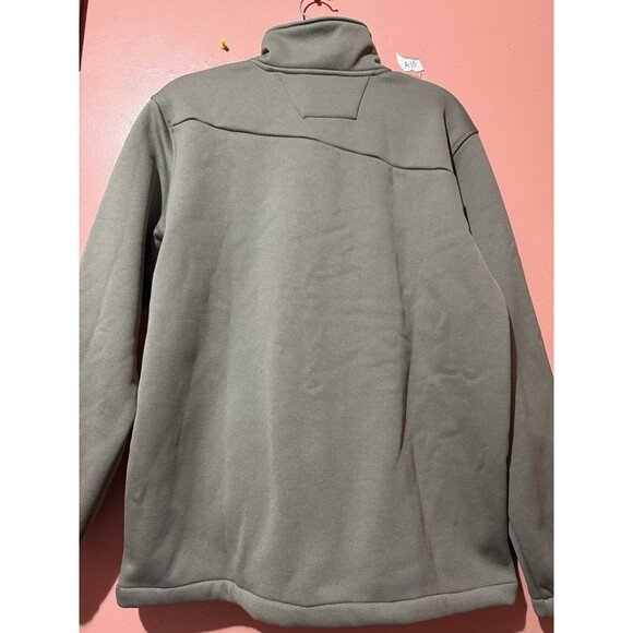 Volcom Workwear Mens Sweater M Medium Gray Pockets Quarter Zip Warm - Picture 2 of 9